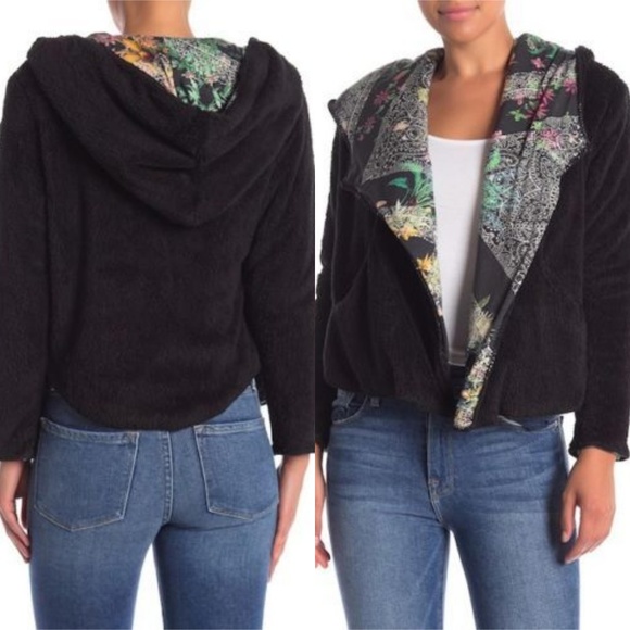 Johnny Was Jackets & Blazers - Johnny Was Lorena Faux Fur Open Jacket Hoodie